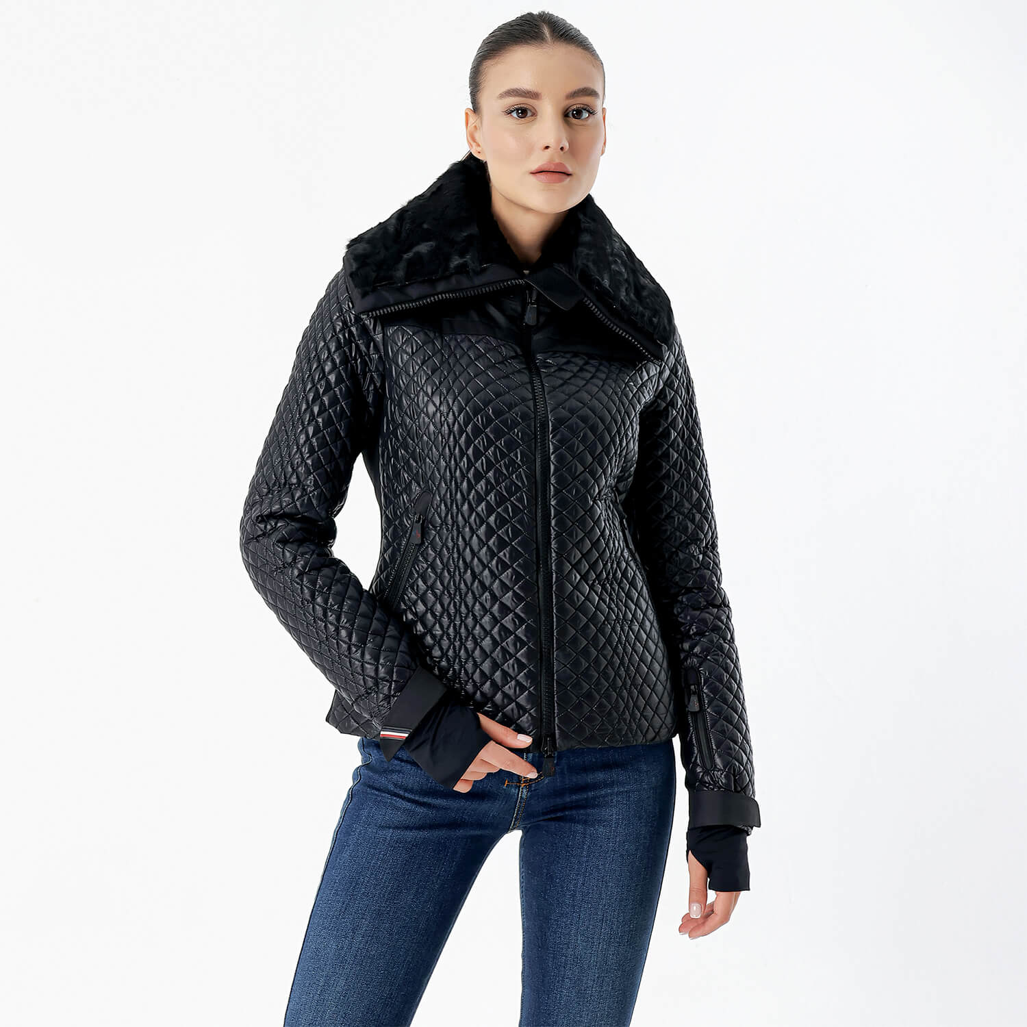 Moncler - Black Quilted & Fur Jacket